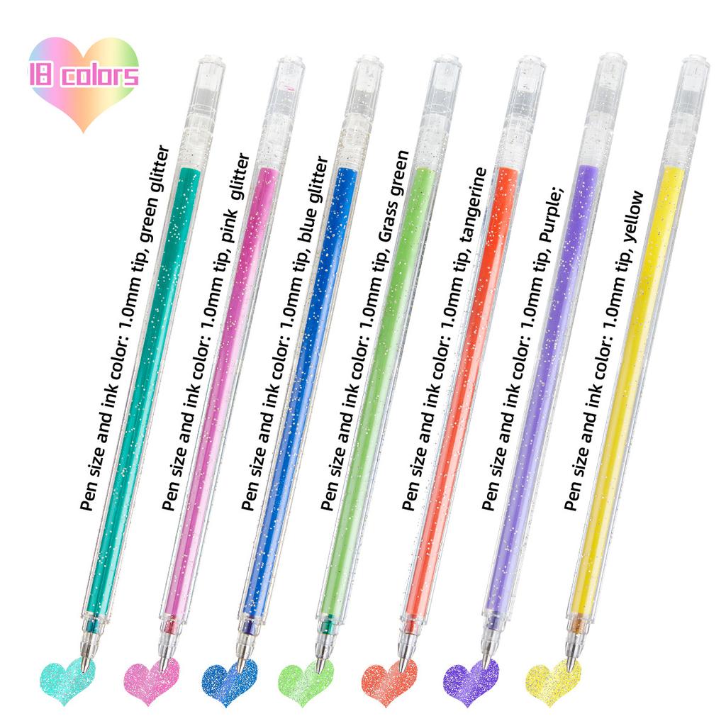 Glitter Gel Pens Metallic Colors Quick-Drying Ink Gel Markers for Photo Album Writing Sketching and Drawing and Crafts