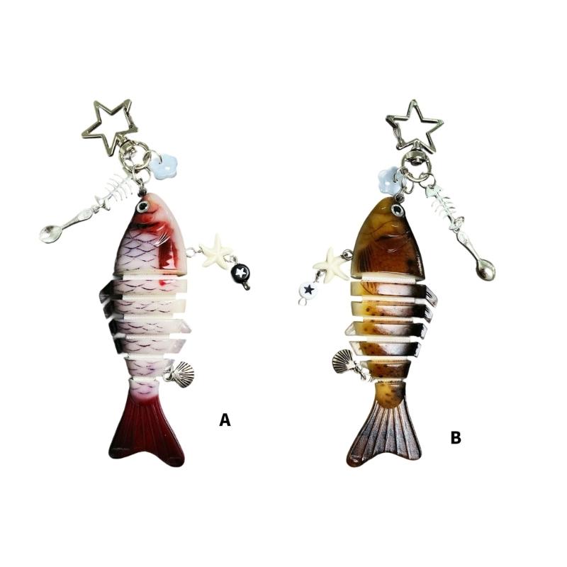 Lifelike Moving Fish Lure Keychain Key Holder Decoration For Angling Hobbyists Multidirectional Key Holder Accessory