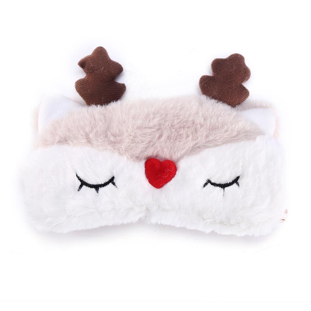 Sleeping Eye Mask 5 Colors Cute Animal Eye Cover Sleeping Mask Christmas Deer Winter Carton Nap Eye Shade Mask