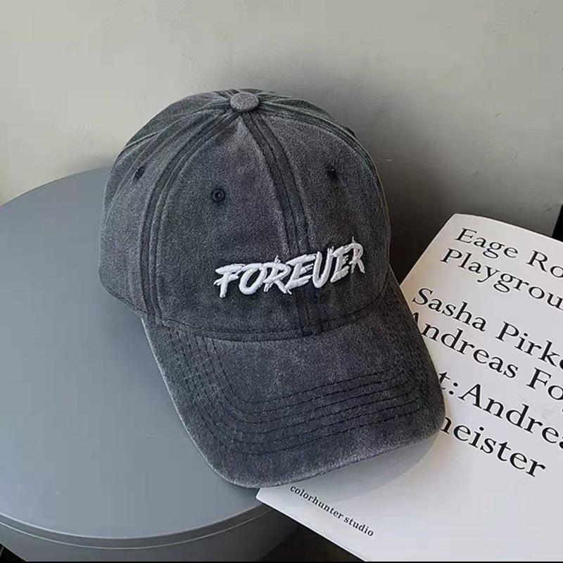 

ins новая модная фирменная бейсболка с вышитыми буквами и мягким верхом для мужчин и женщин, универсальная, старая, стираная хлопковая кепка с изображением маленького лица Adjustable