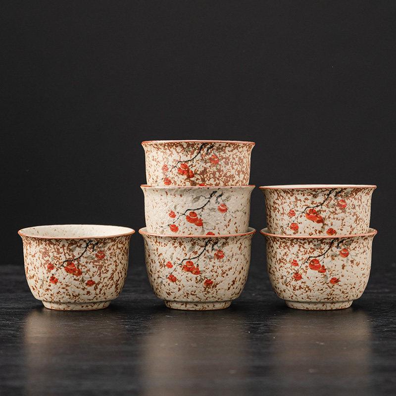 Luxurious Flint Red Xishi Gaiwan Tea Set with Handle, Lid, Filter Net, and Gong Dao Bei for Kung Fu Tea Ceremony