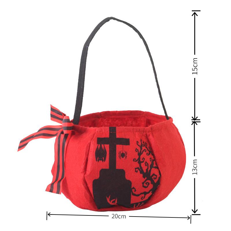 New Style Bow Tie Halloween Candy Bag, Candy Bag for Carrying, Three-dimensional Pumpkin Bag, Children's Gift for Halloween Festival