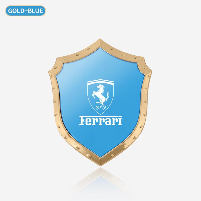 3D shield truck stickers Metal stainless steel truck car accessories for Ferrari F430 Stradale Roma 488 Spider SF90 Portofino F8