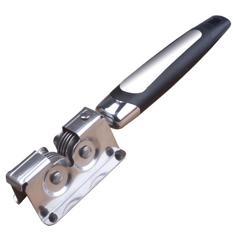 

Manual Knife Sharpener - Stainless Steel Pull Through Kitchen Blade Tool 10x7x3cm