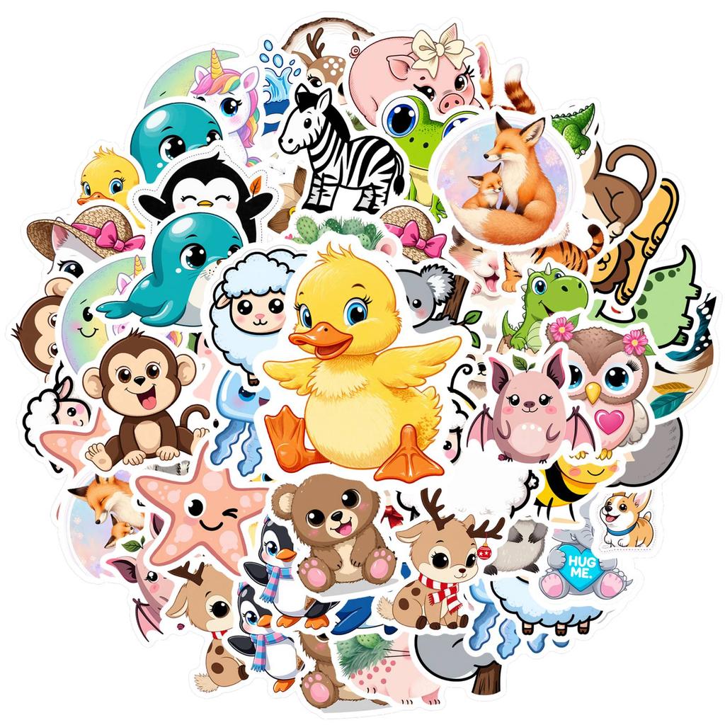 35pcs-70pcs Cute Cute Stickers Cartoon Animal Stickers Stickers For Guitar Laptop Helmet Skateboard DIY Phone