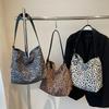 Leopard Print Canvas Bag, Women's Commute To Work, Large-capacity Shoulder Bag, Lazy Wind Messenger Bag, Student Handbag.