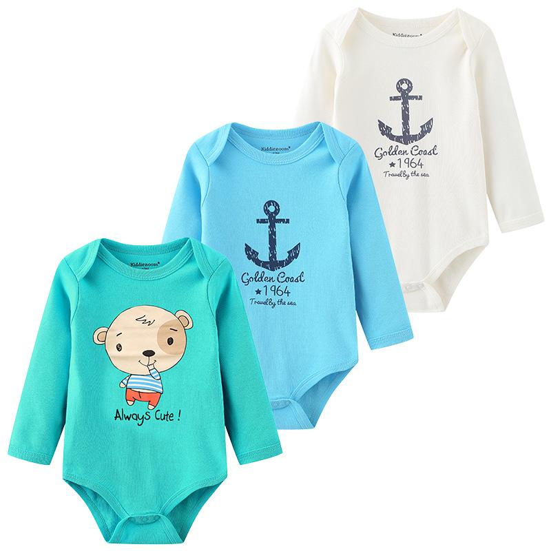 

Kiddiezoom/боди из 3 предметов для маленьких мальчиков, мягкий хлопковый комбинезон с длинными рукавами и одеждой для малышей 0-12 месяцев, комбинезон с героями мультфильмов, одежда 0-3Months