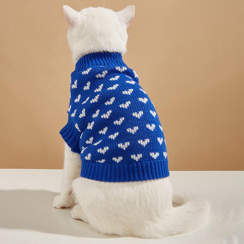 Pet Peach Heart Slim Fit Dog Sweater, Round Neck