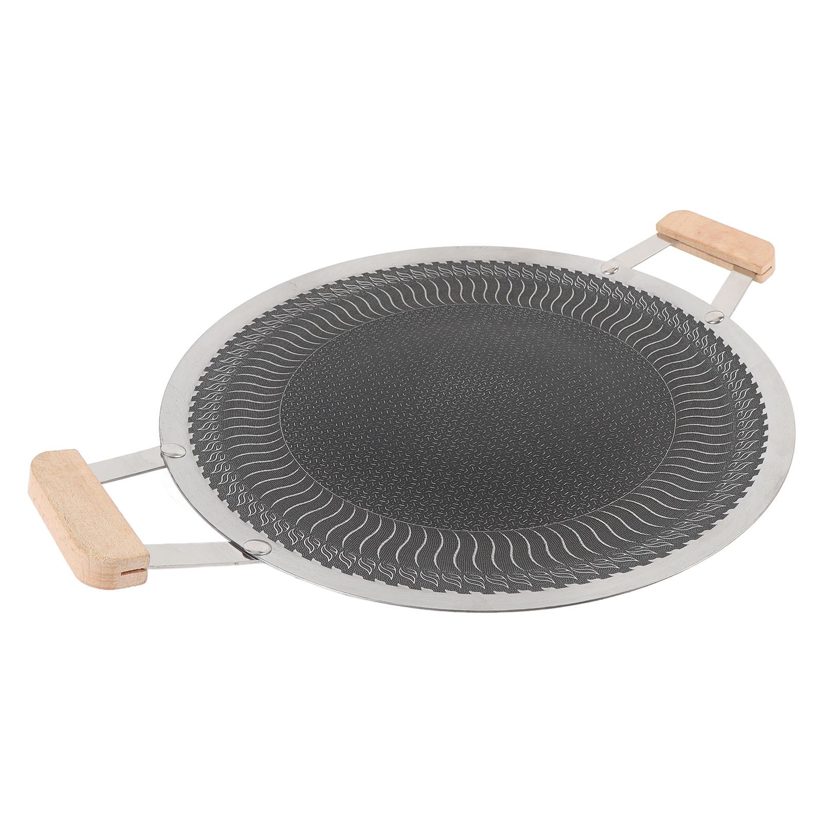 Korn BBQ Grill Pan Stainless Steel Even Ht Distribution sy Clnup Multipurpose Use Outdoor Grill Plate