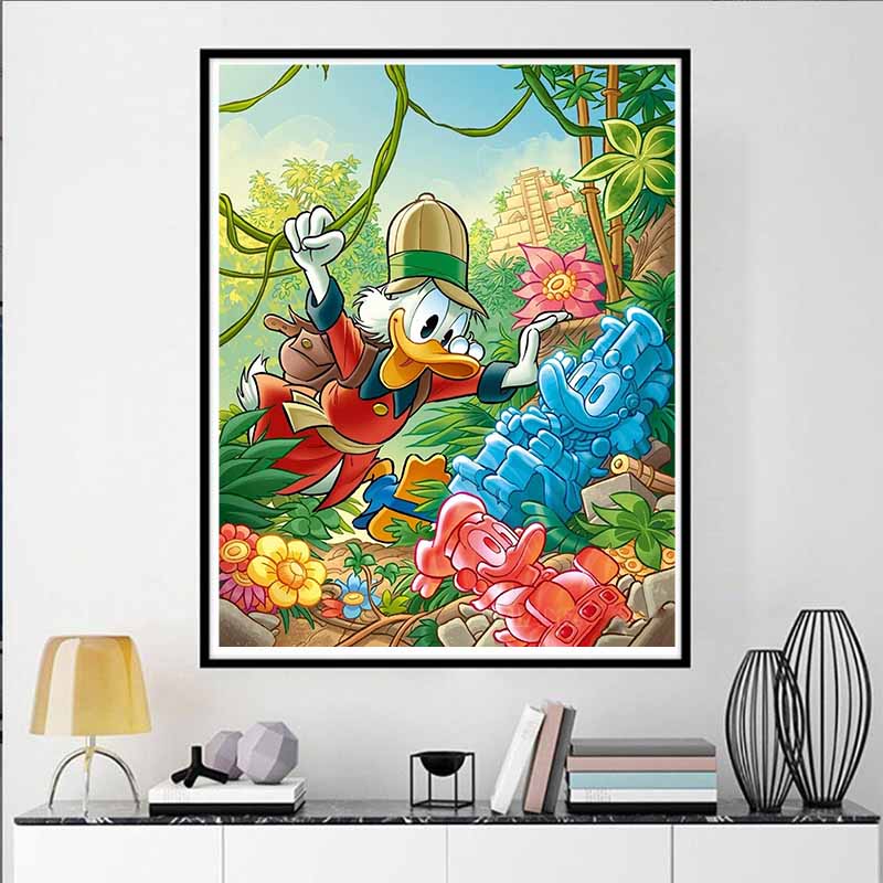 Disney Diamond Painting Duck McMurray Jungle Adventure Illustration 5D Diamond Painting Art Embroidery Cross Stitch Room Decoration