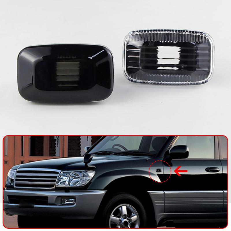 2PCS No Bulbs For Toyota Land Cruiser 70 80 100 Series Hilux LN140 LN150 LN160 LN170 Car Fender Side Marker Light Covers