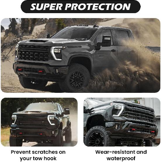 Tow Hook Covers For Silverado 2500/3500 HD -2026, Hitch Cover Front Tow Hooks Compatible With Chevrolet Silverado 2500/3500 -2026 Accessories (Red)