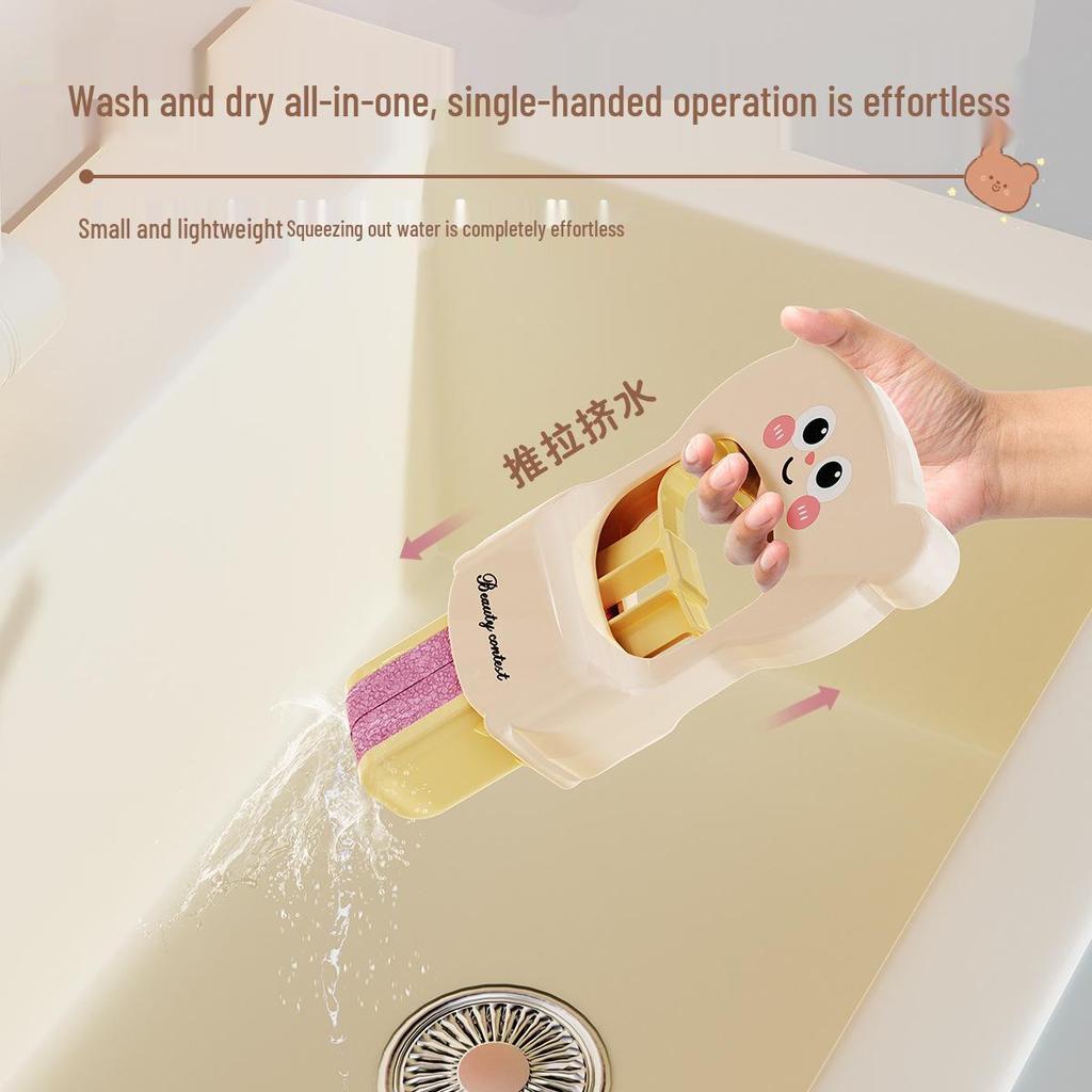 No-Wash Cartoon Bear Mini Mop for Household Bathroom & Desktop Cleaning