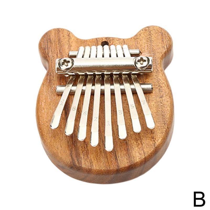Bærbar Mini Sapele-plate med 8 nøkler Kalimba Nybegynnere Tommel Piano Gave