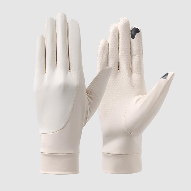 Custom Logo Outdoor Anti-UV Cycling Touchscreen Womens Sunscreen Summer Gloves One Size бежевый