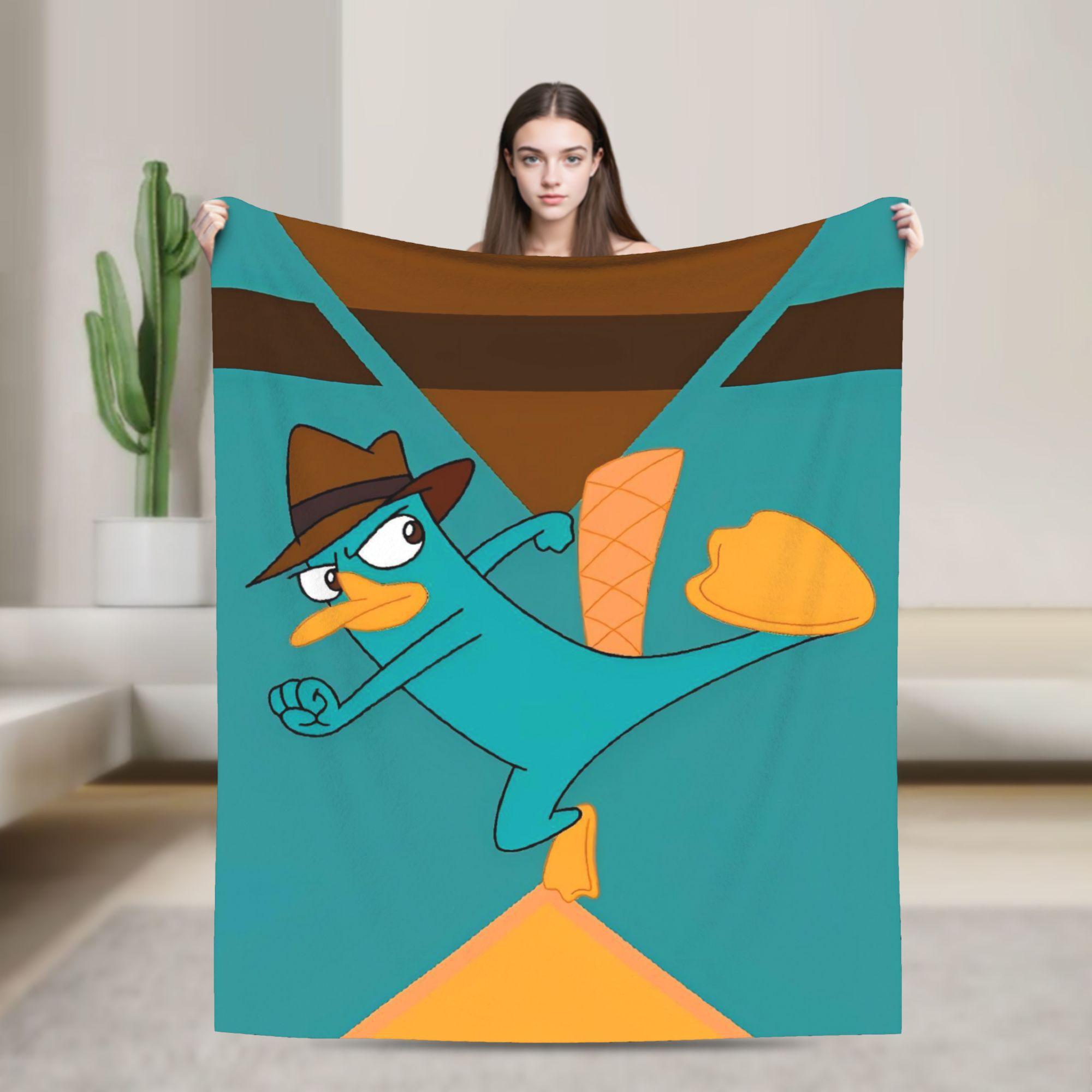 Perry the Platypus Blanket Quality Warm Soft Throw Blanket Autumn Boy Girl Couch Bed Funny Bedspread 75X95CM