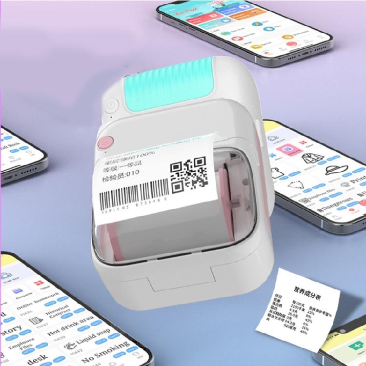 Portable Mini Thermals Printer for Labels Photos and Note Rechargeable Battery No Inks Required Includes 1 Roll Printing Paper