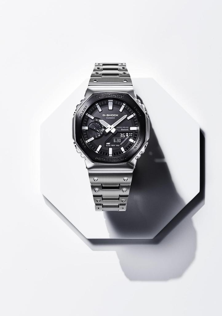 Casio Watch Full Tough Black Silver G-Shock Men's GM-B2100BT-1AJF, Metal, Bluetooth, Solar, Bezel,