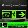Fluorescent Fire Exit Sign - Self-Adhesive, No Wiring