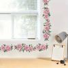 Rose and Green Leaf Floral Wall Sticker, Self-adhesive PVC Waterproof Mural, for Living Room, Bedroom, or Wardrobe Decoration Removable Home Wall Art