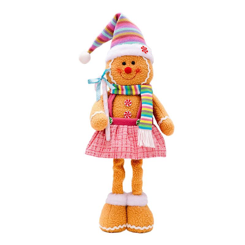 Christmas Cartoon Figurine Extendable Gingerbread Man Chef Gnome Christmas Window Display Festival Desktop Decoration Supplies