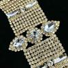 Luxury Multi-Row Rhinestone Water Droplets Shiny Long Tassel Stage Catwalk Big Bracelet Bracelet Accessories Women