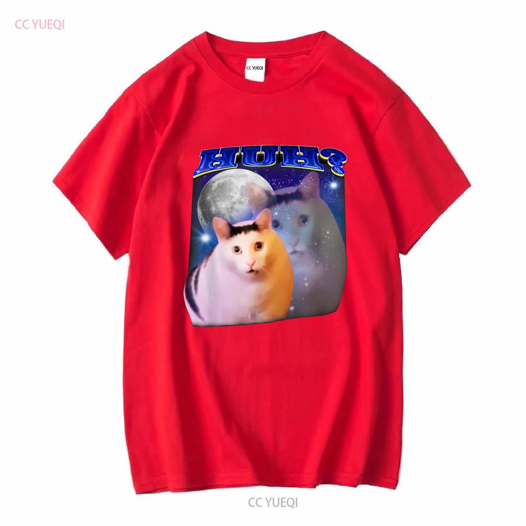 Funny Meme Huh Cat T Shirt vintage Washed Versatile Comfortable Breathable streetwear Stretched designer clothes fashion Casual