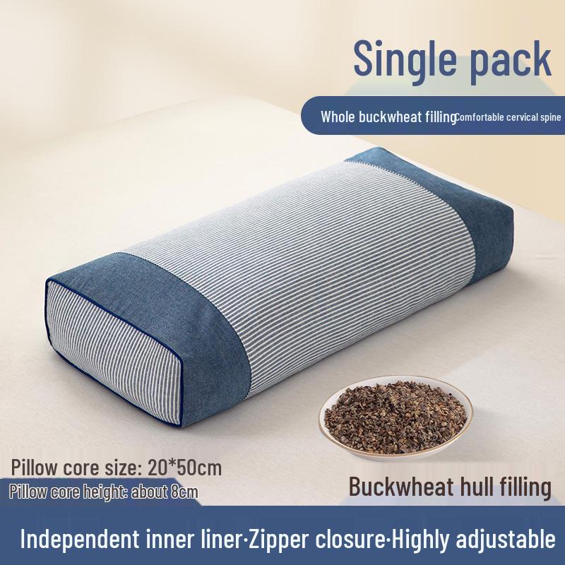 Washable Cotton Buckwheat Neck Support Pillow for Student Dorms - Removable and Washable