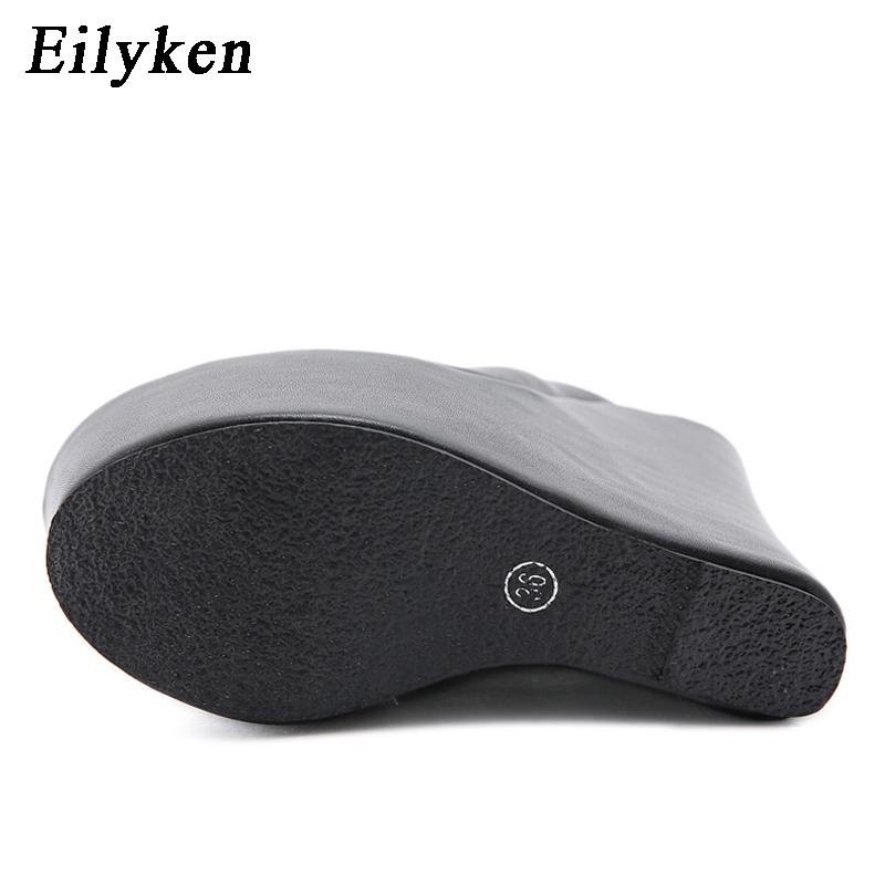 Eilyken New Summer Peep Toe Platform Wedge Women Slippers Sexy Super Heels Mules Sandals Shoes