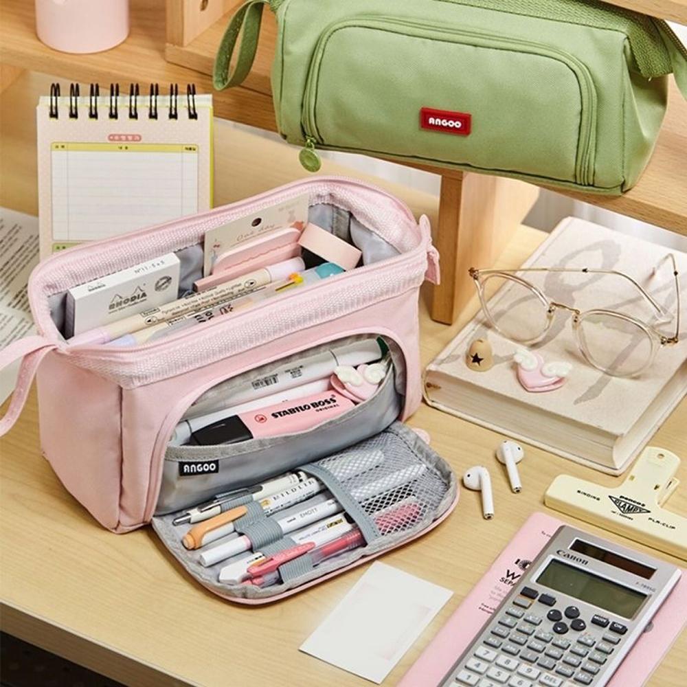Ship type Japanese minimalist large capacity pencil case student ins high aesthetic niche stationery box