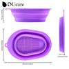 DUcare 1 buc perie de machiaj curățare bol pliabil bol de spălat portabil pudră puf instrument de frumusețe silicon scrub tampon tampon de curățare