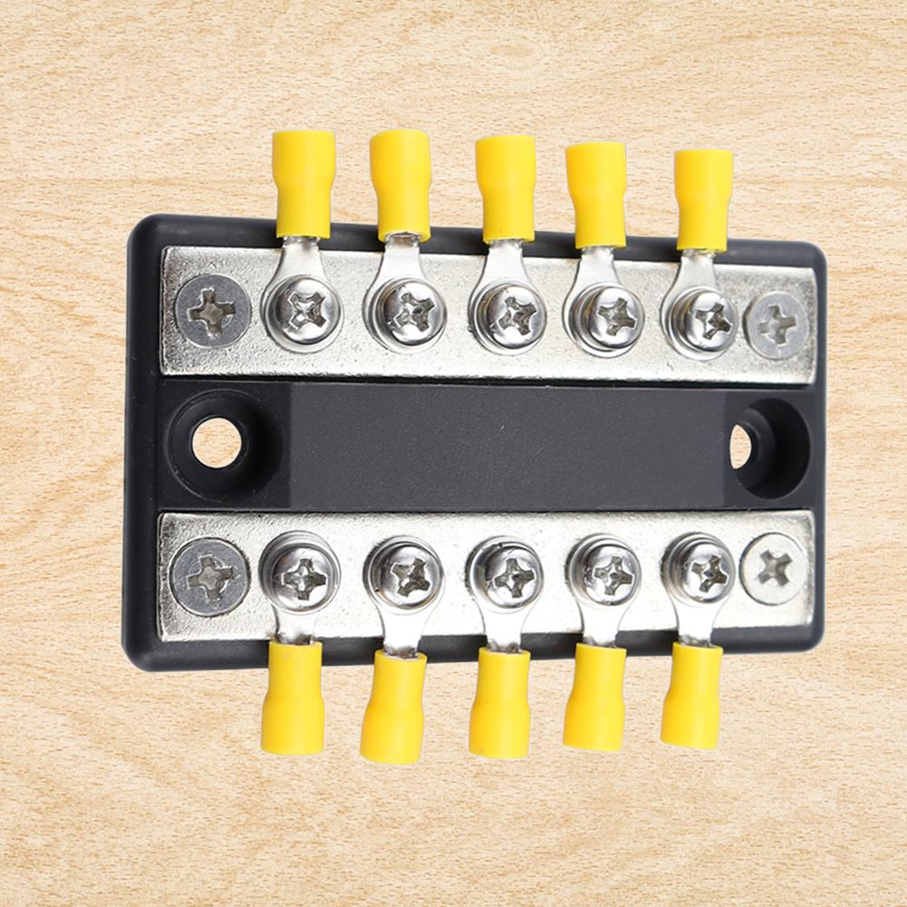 10-way 20-way Busbar Terminal Block 12-48V Power Distribution Block 100A Bus Bar Box M4 for Truck Boat Car Camper RV