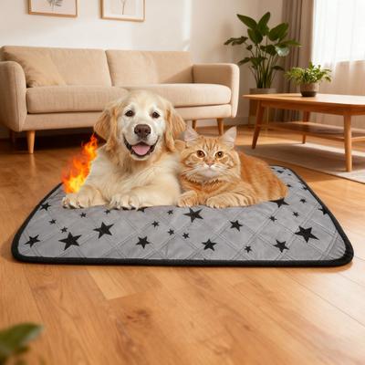 Yousheng Selbsterwärmende Haustiermatte Sternmuster Thermische Katzenmatte Hundekistenunterlage mit rutschfester Unterseite Waschbare Warme Pinkelunterlage für Hunde Katzen Couch Boden
