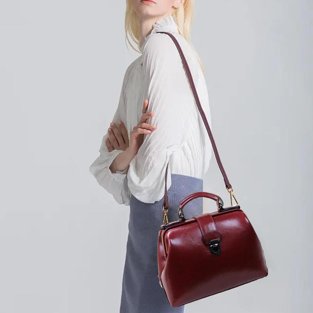 Genuine Leather Tote Bag with Doctor Business Commuter Large Wine Red [MRYAOJONEZCW] Women's Clasp, Bag, Bag, Bag, Capacity,