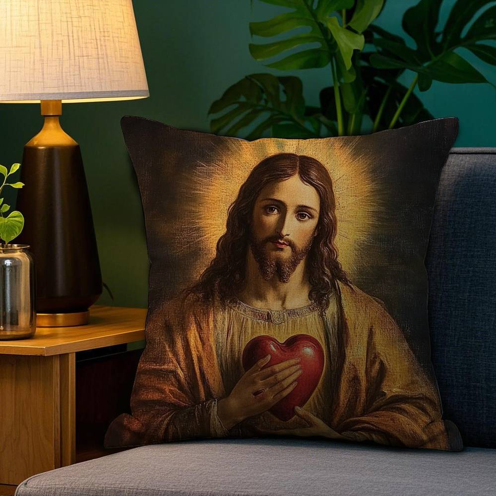 S-Sacred Aesthetic Art Pillow Case Plush Linen Soft Double Sided Printed Design Throw Cushion Decorative Home