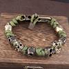 The Skull Army Paracord Bracelet Mens Vintage Skeleton Paracord Woven Bracelet Gothic Adjustable Braided Handstring Jewelry Gift