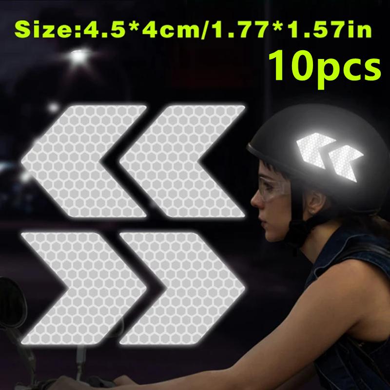 10pcs Car Bumper Reflective Stickers Reflector Tape for Night Riding Walking Car Reflective Arrow Sticker
