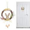 New Easter Bunny-shaped Wreath PEARL Willow Wicker Easter Egg Wreath Hanging Vine Doorway Wall Decor