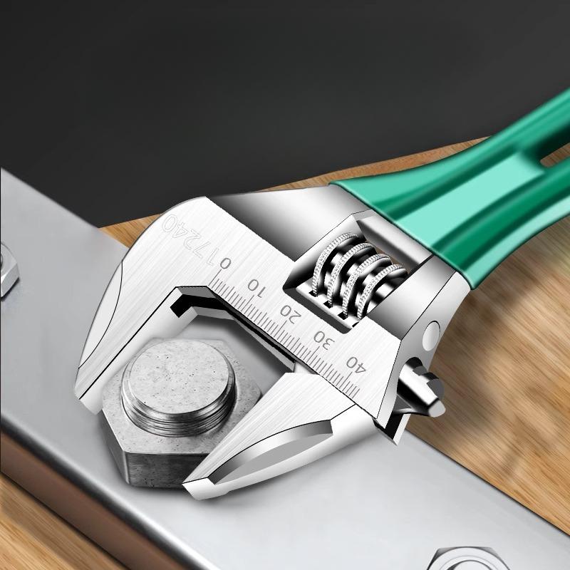 6/8 Inch Adjustable Wrench Mini Monkey Short Handle Spanner Material Laser Scale Rubber Wrapped Key