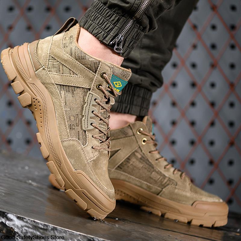 Steel Toe Work Boots Men Sport Safety Shoes Women Breathable Protective Work Shoes Men Safety Boots Anti-Smash Welder Shoes Male