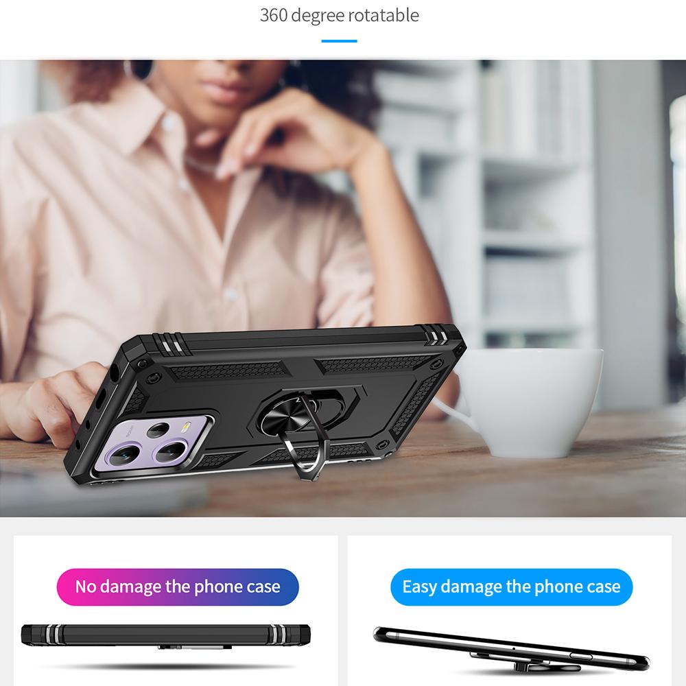 Ring Holder Kickstand Phone Case for Xiaomi Redmi Note 12 Pro 5G/Note 12 Pro Speed 5G/Poco X5 Pro 5G,TPU+PC Hybrid Cover