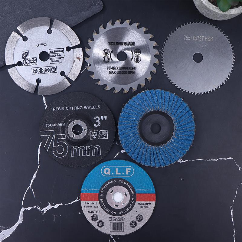 7Pcs 75Mm Cutting Disc For Hole Angle 10Mm Circular Saw Blade Sander Sanding Tool Tile Wood Metal Cutting Disc