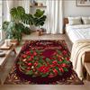 Christmas Custom Name Printed Square Area Rug Soft Non Slip Floor Carpet For Bedroom Holiday Gift