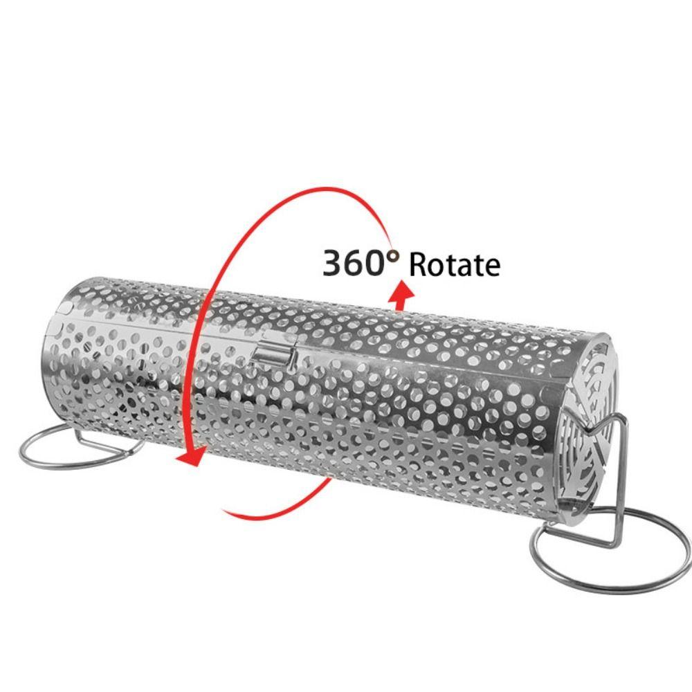Stainless Steel Barbecue Cage Cylinder Barbecue Grill Tube Net Portable BBQ Basket  Party