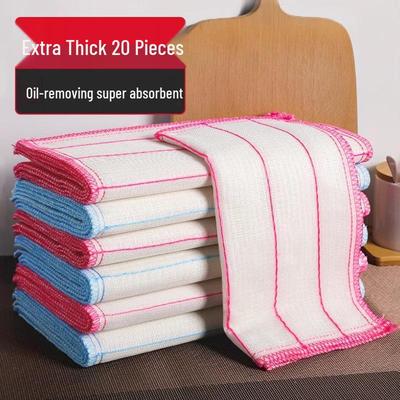 Non-stick Oil Absorbent Lint-Free Dishcloth - Easy-Clean Linen Kitchen Towel
