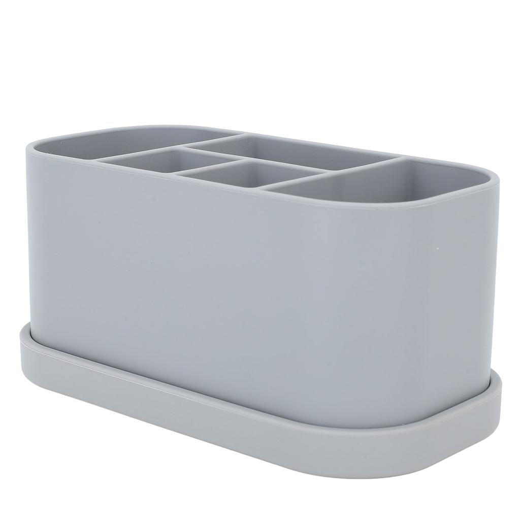 Silicone Toothbrush Toothpaste Holder Multipurpose 5 Slots Drainage Holes Bathroom Countertop