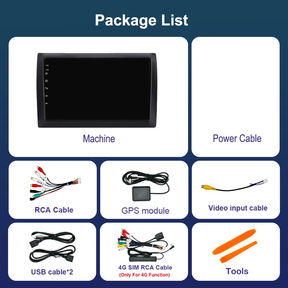 Car Radio Multimedia Player Android 14 for Fiat Stilo 2002 - 2010 4G DSP Stereo Navigation GPS Bluetooth QLED Touch Screen