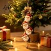 Farmhouse Style Christmas Ornaments Wooden Santa Claus Hanging Ornament 2D Flat Pattern Sign with Jute Decorations for Home Rope And Bell,