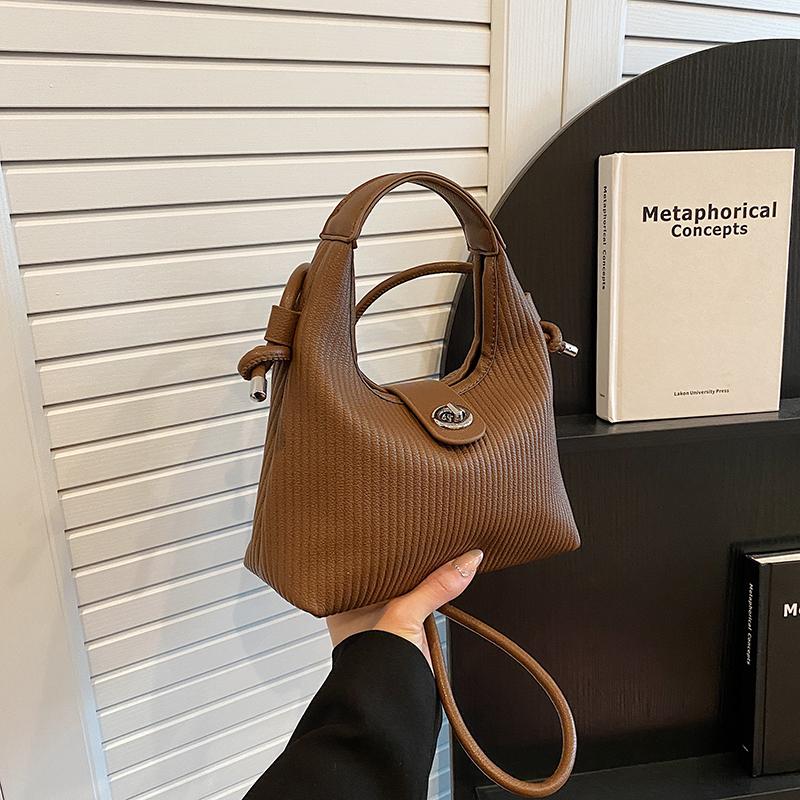 Einfarbige gestreifte Haspel Pu Mode Henkeltaschen 2024 Hohe Qualität für Frauen Heißer Verkauf Schultertaschen Bolsos De Señora Handtasche