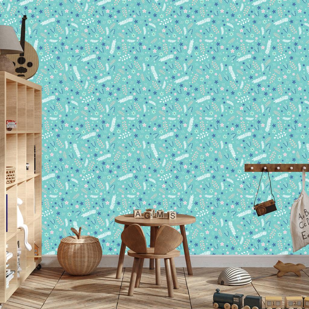 Colorful Leaves and Flowers Wallpaper for Living Room and Bedroom 50x1000